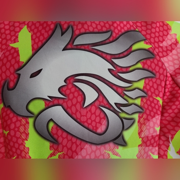 Neon green-fuchsia skin suit (S) - Picture 3 of 3